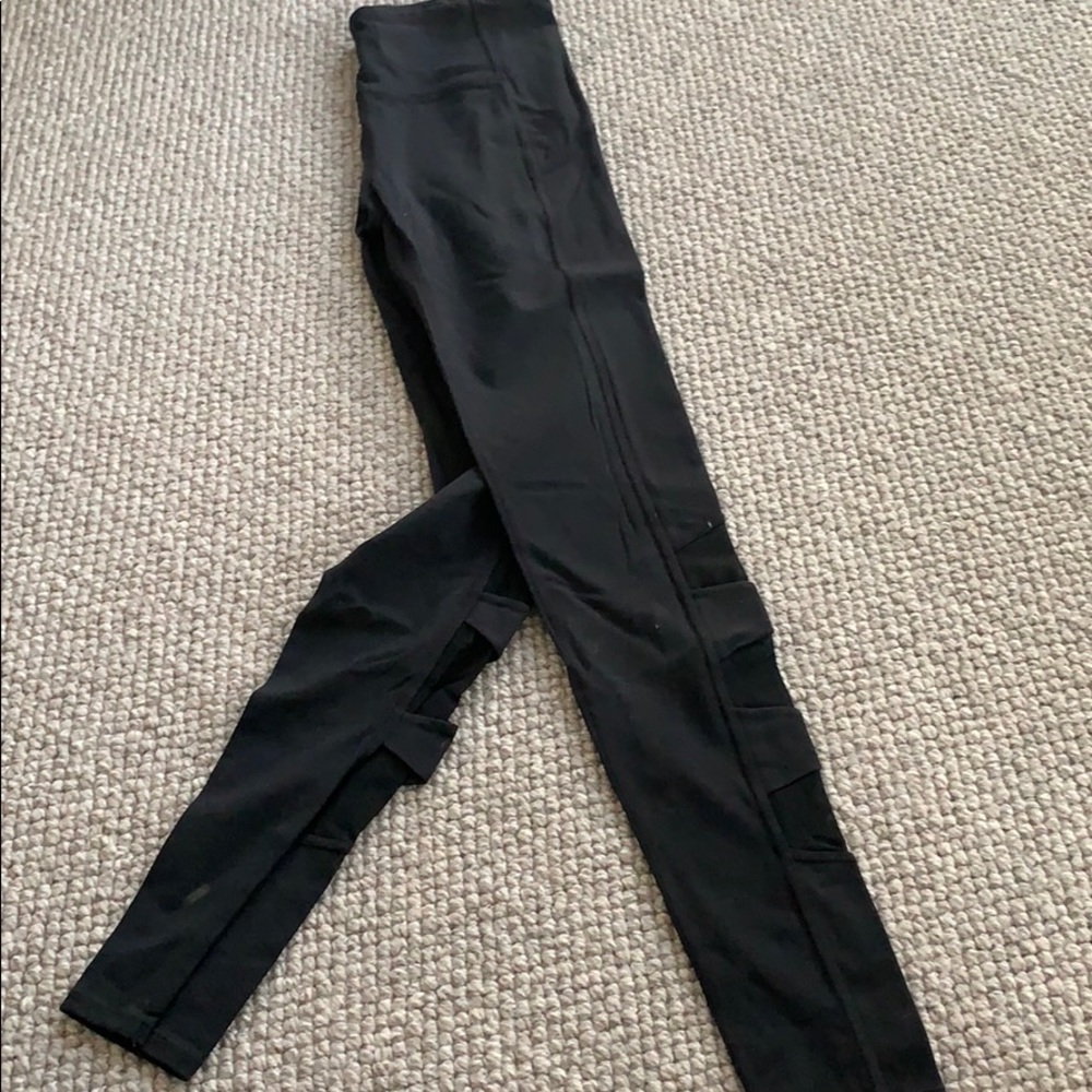 Athleta tights with mesh side panels
